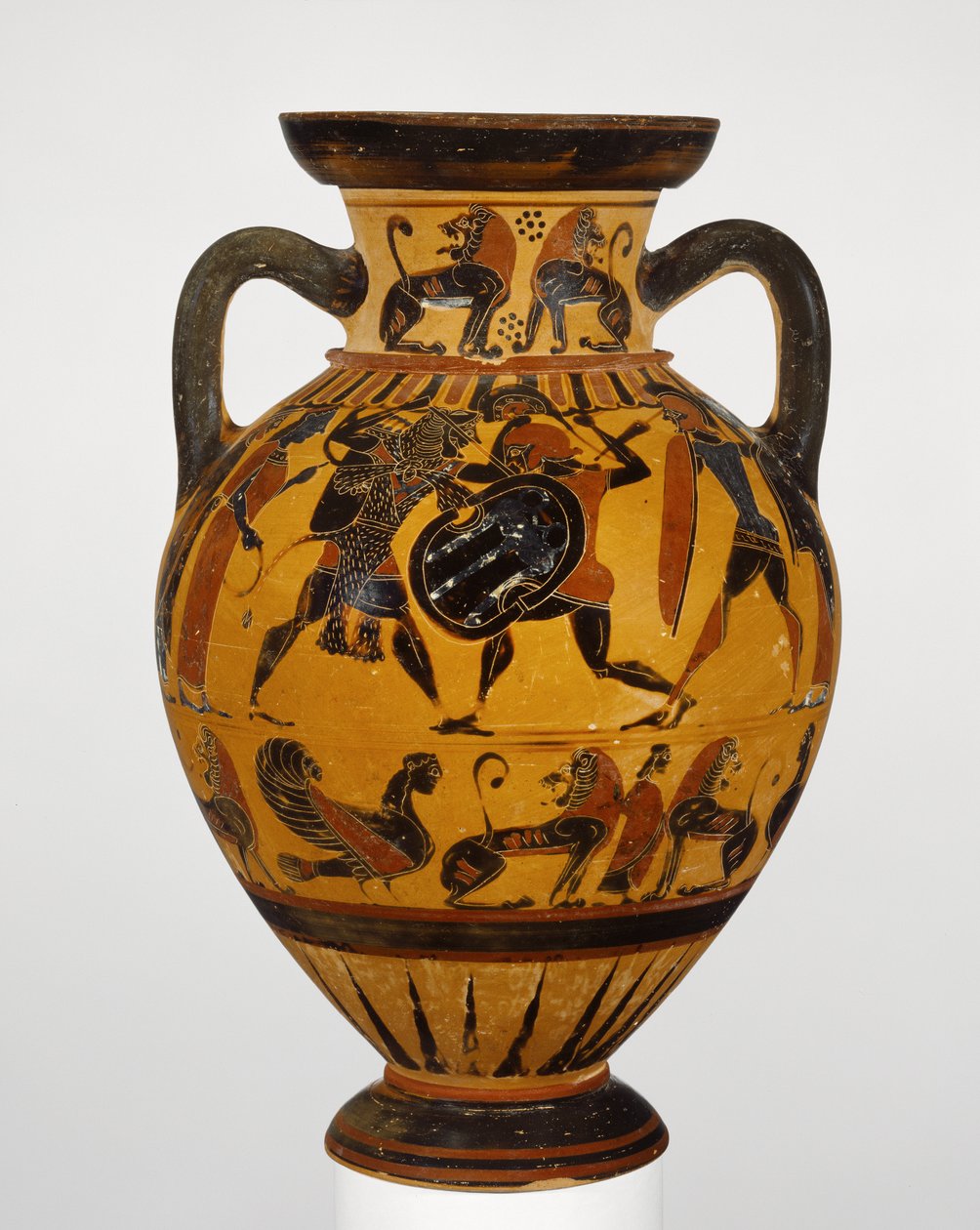 Euboian mustahahmoinen kaula-amfora, n. 570-60 eKr. (terrakotta) tekijältä Greek