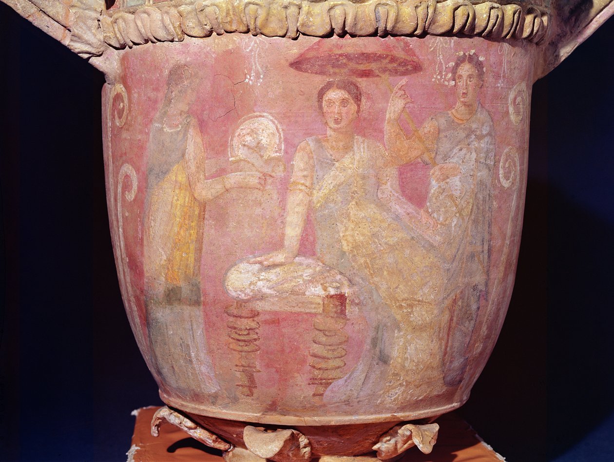 Ruukku, jossa on kylpeviä naisia (terrakotta) (ks. myös 349753). tekijältä Greek