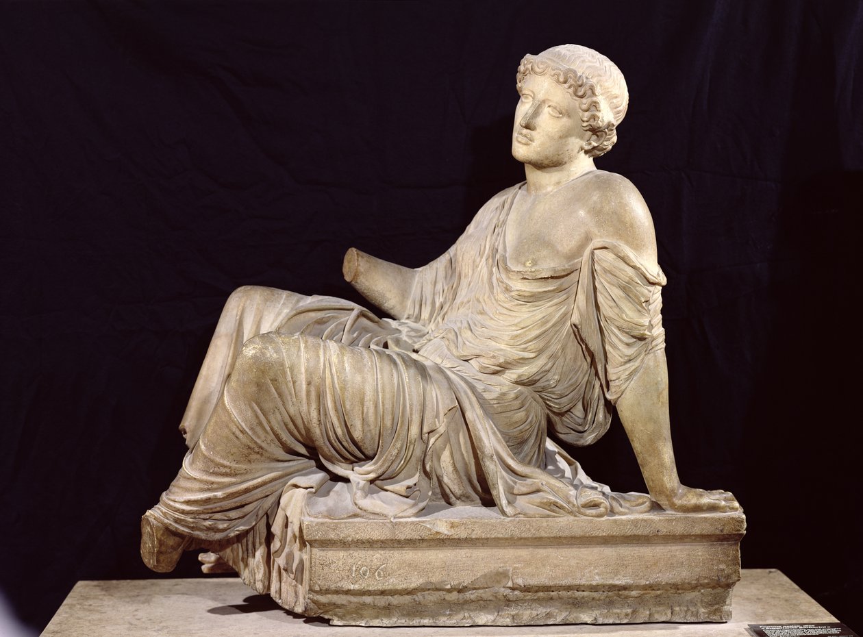 Nainen istuu alttarilla, "Pyytäjä Barberini", noin 440-430 eKr. (marmori) tekijältä Greek