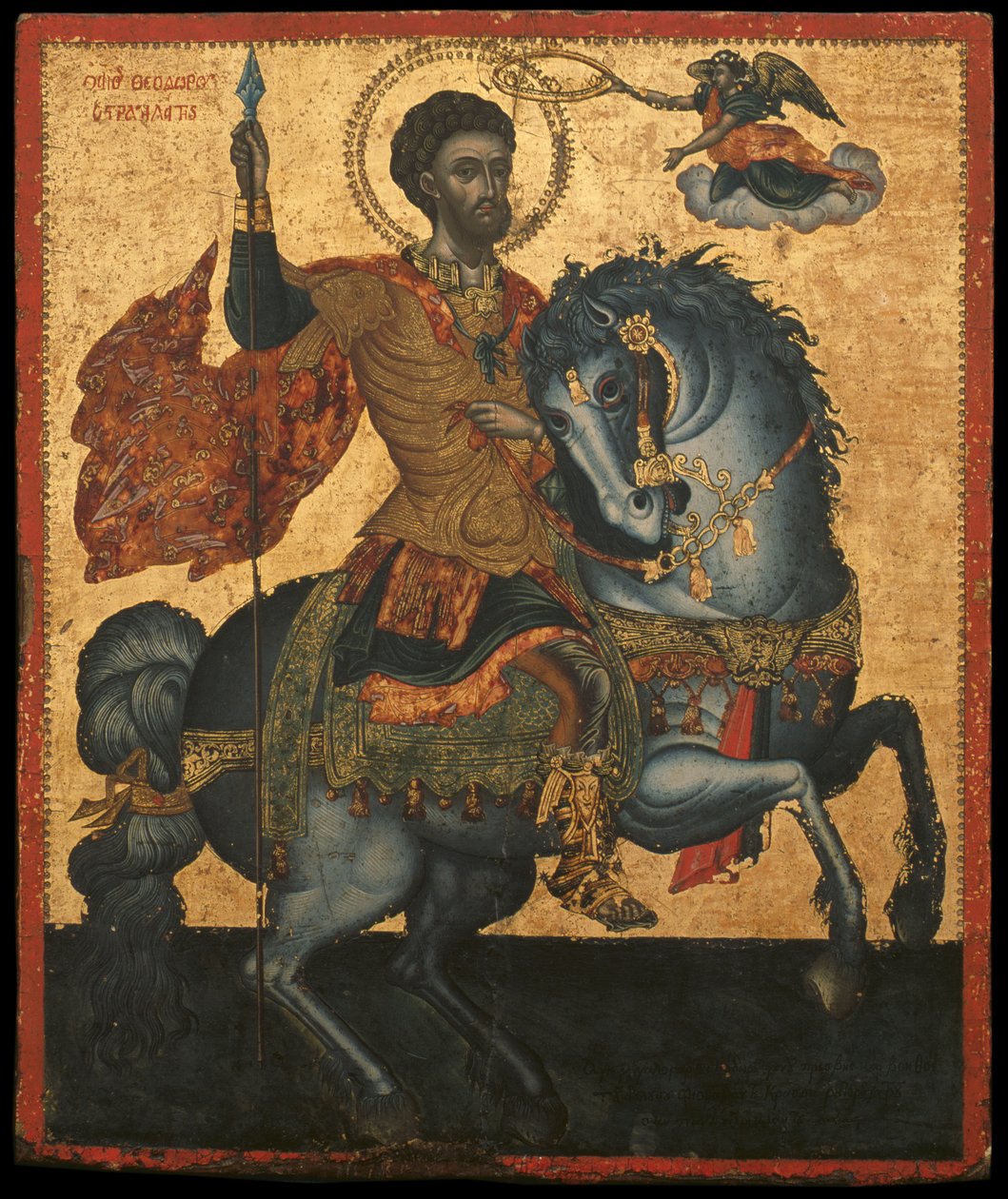 St. Theodoros, 1733 (munan tempera paneelissa) tekijältä Greek School