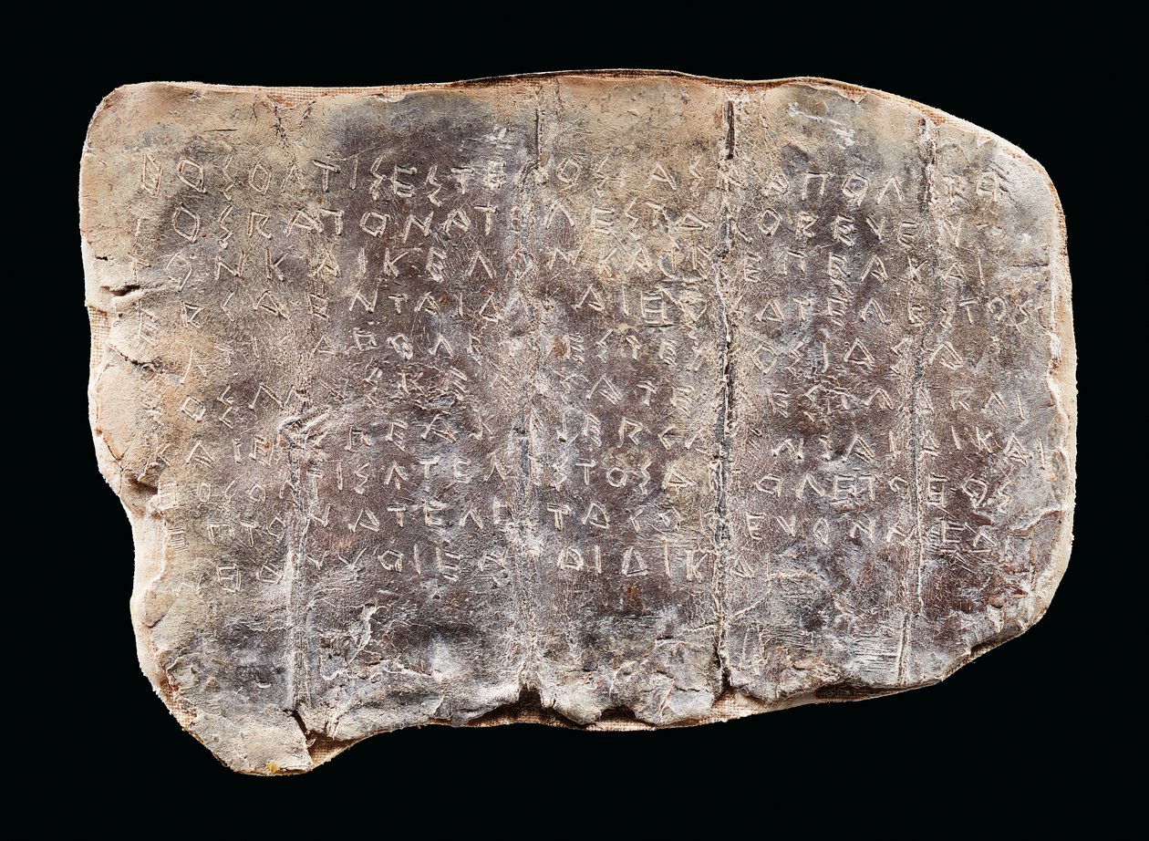 Doric kreikkalainen kiroustaulu (lyijy) tekijältä Greek