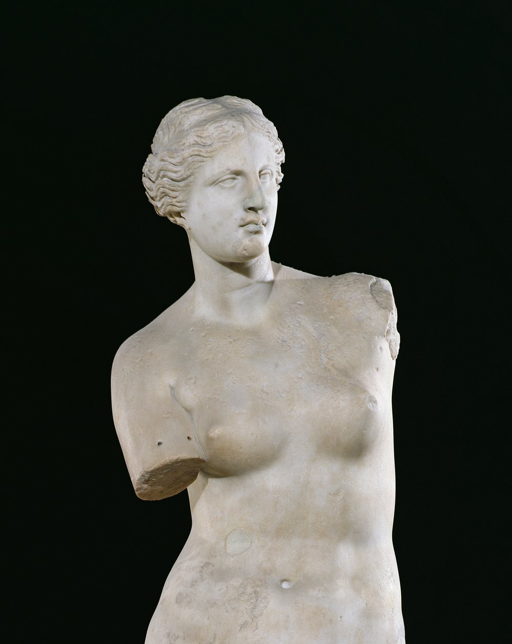 Aphrodite, "Venus de Milo", hellenistinen aika, noin 130-100 eKr. (marmori) (yksityiskohta vuodelta 14152) tekijältä Greek