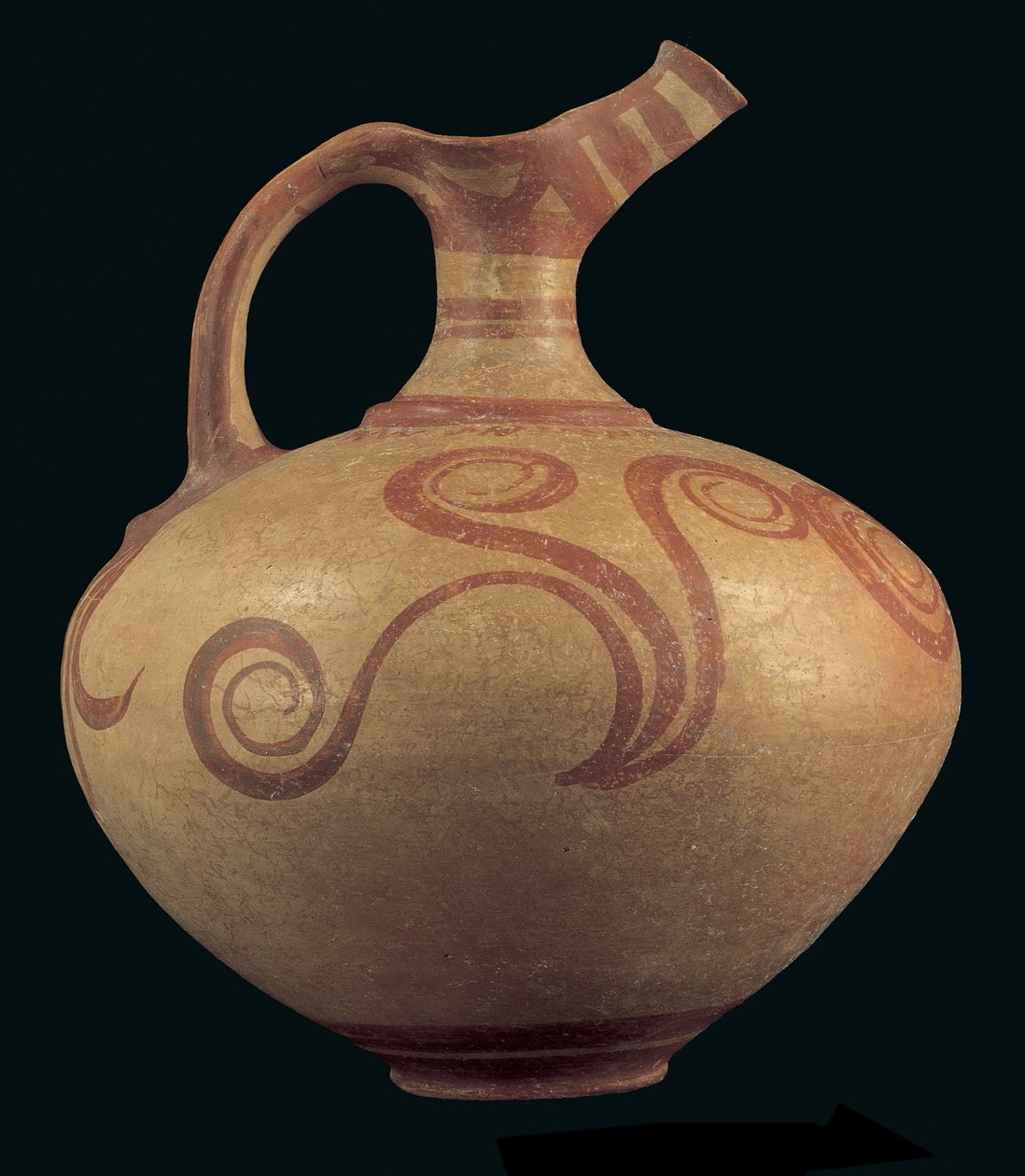 Nokkanokkainen kannu, mahdollisesti Attikista, myöhäishelladinen IIIA 1 kausi (n. 1400-1350 eKr.) (maalattua savea) tekijältä Greek