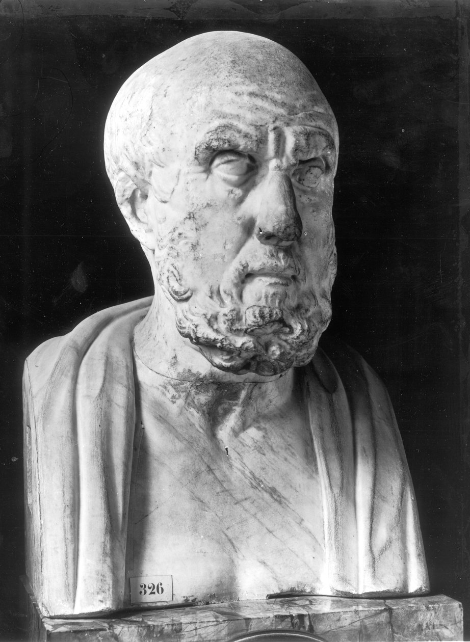 Hippokrateen rintakuva (n. 460–377 eKr.) (marmori) tekijältä Greek