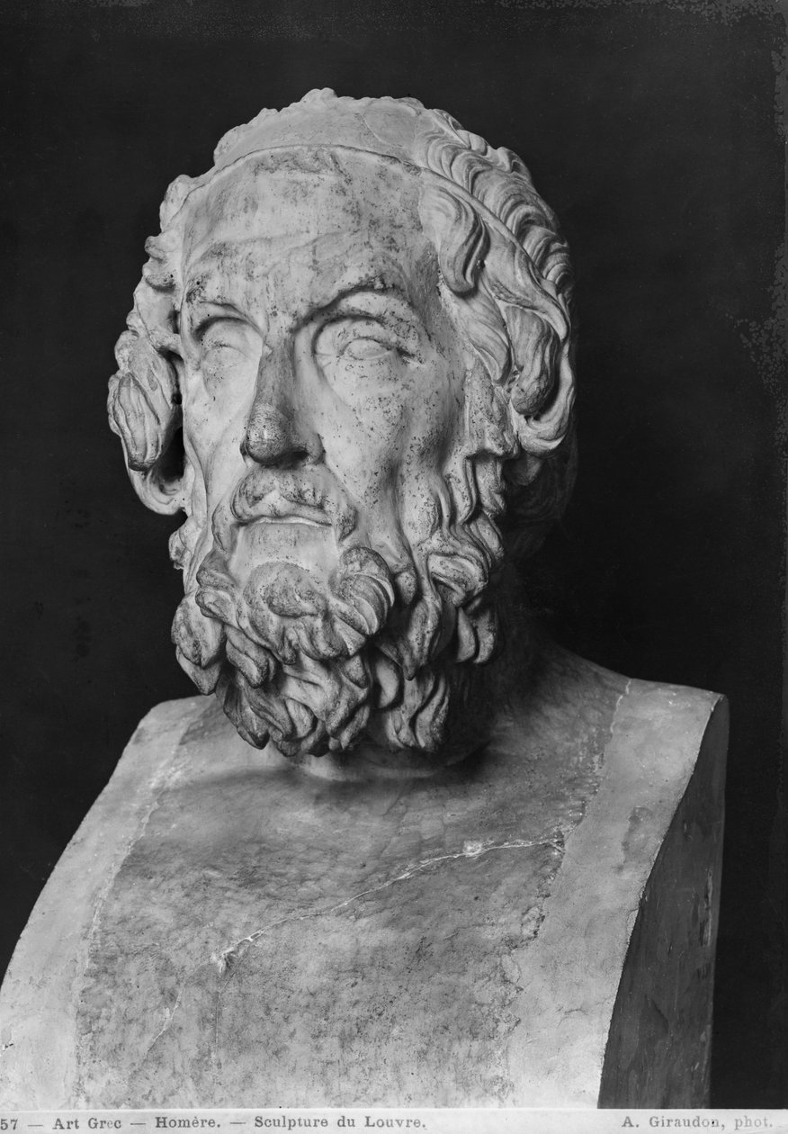 Homeroksen rintakuva, hellenistinen aika (330-20 eKr.) (marmori) tekijältä Greek