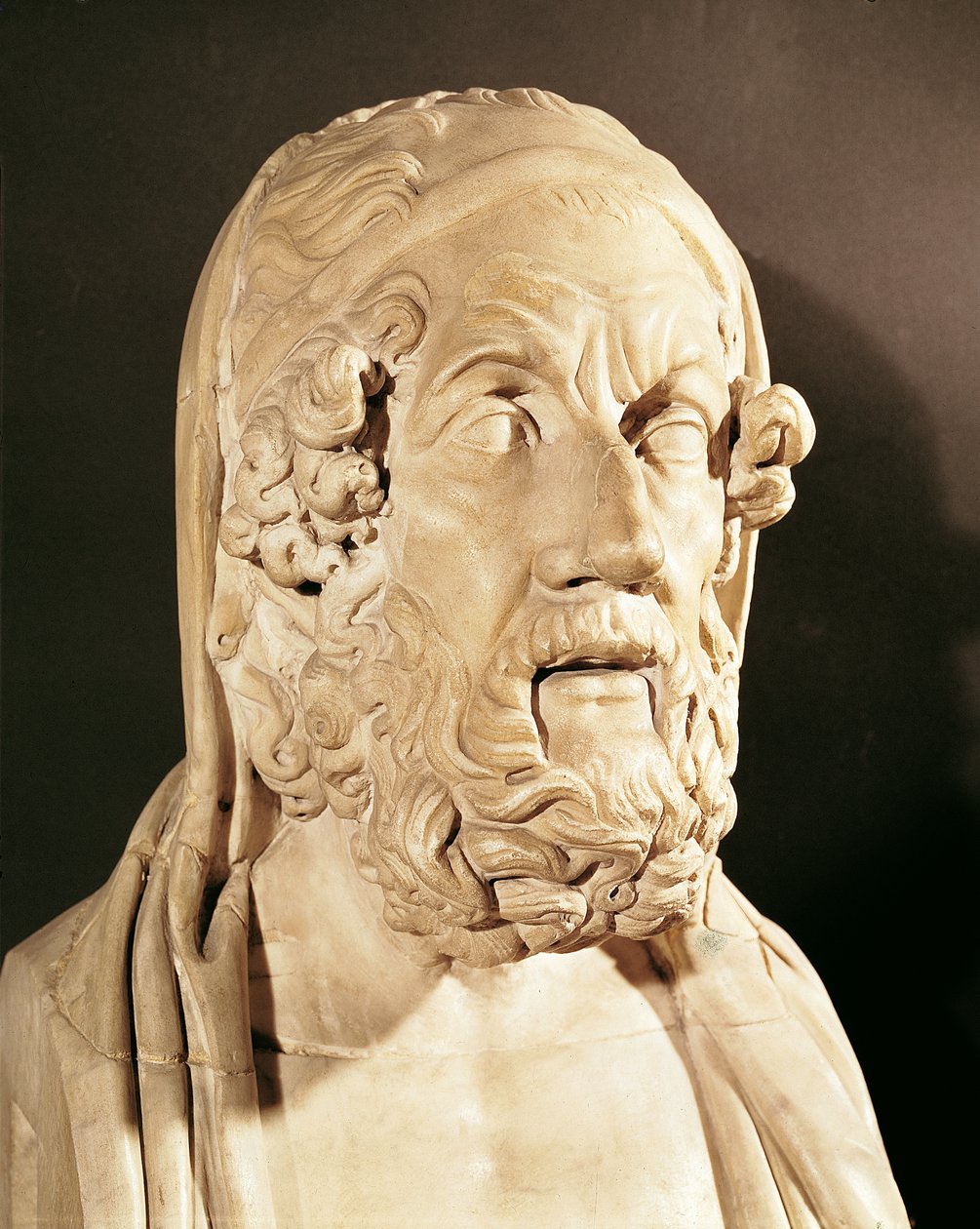 Homeroksen rintakuva, hellenistinen aika (330-20 eKr.) (marmori) tekijältä Greek