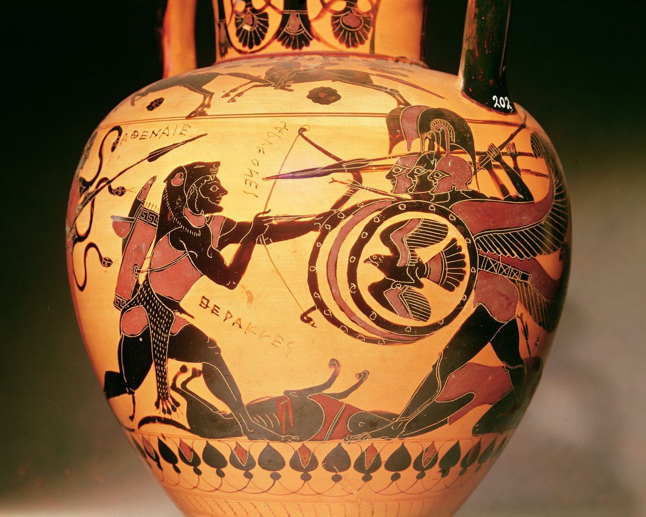 Herakles taistelee Geryonia (keraaminen) tekijältä Greek