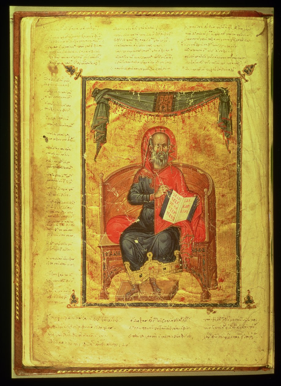 Ms Grec 2144 fol.10v Hippokrates (n. 460-377 eKr.) tekijältä Greek