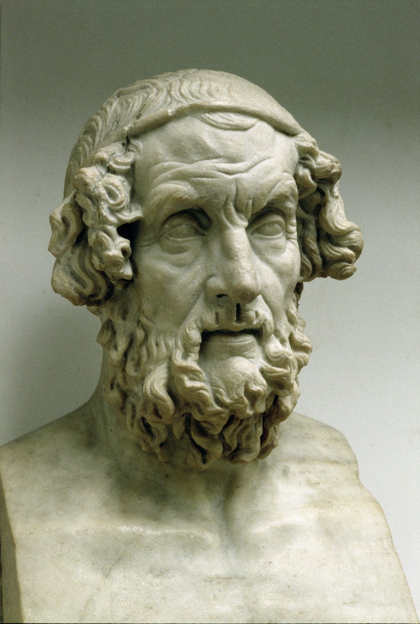Homeroksen muotokuva (marmori) tekijältä Greek