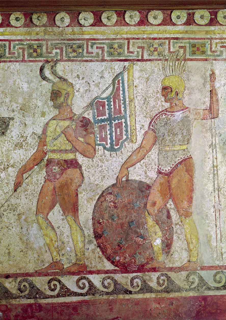 Jalkasotilaat, hautamaalaus Paestumista (katso myös 119488) tekijältä Greek School