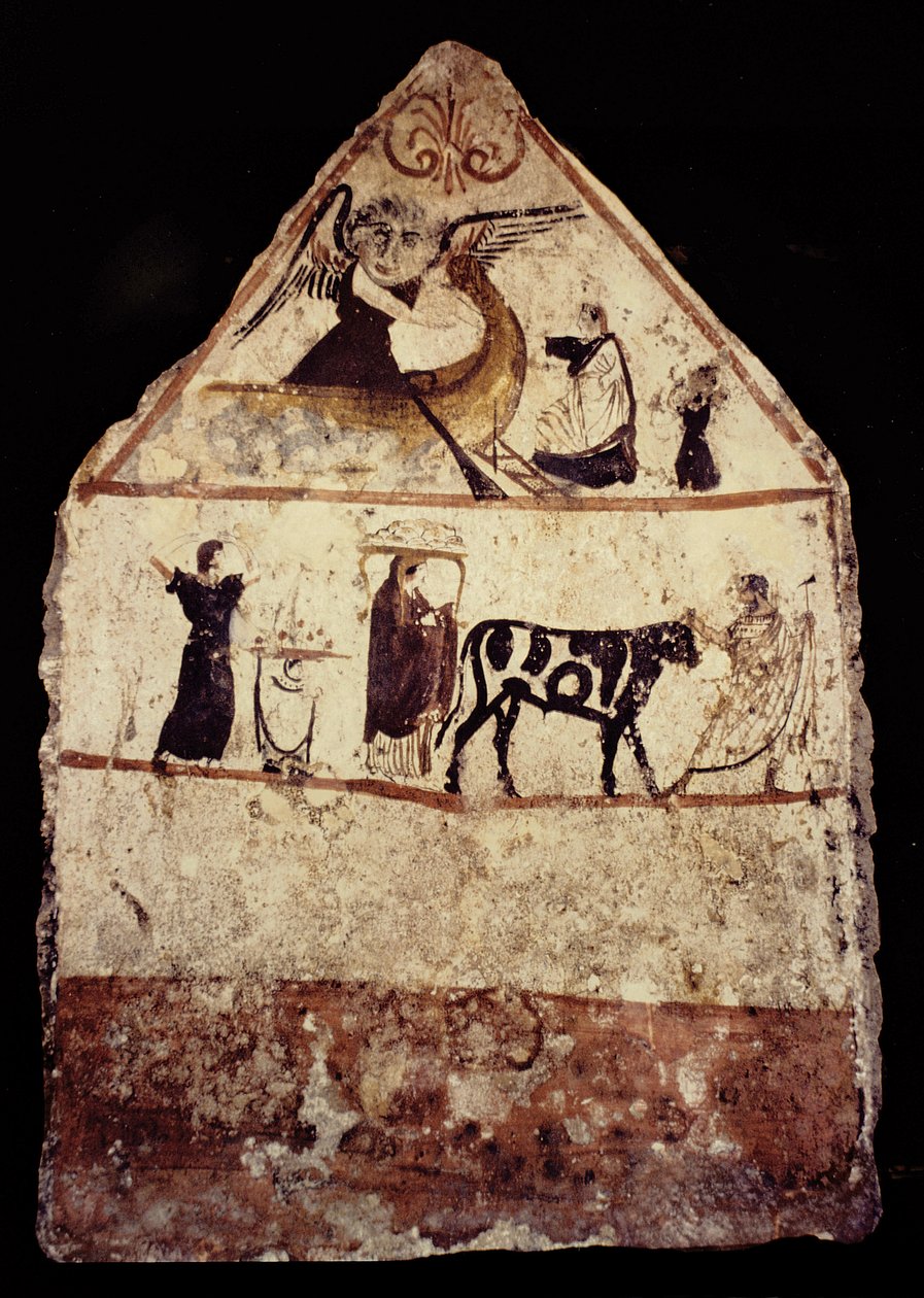 Gaudo Necropolis, Lucanian freskohautamaalaus 340 eKr tekijältä Greek School
