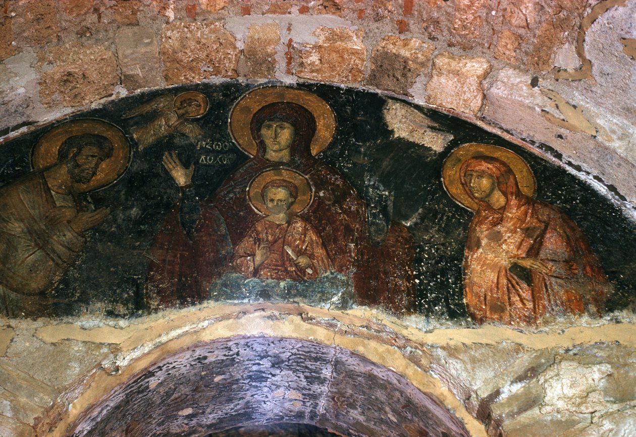 Jumalanäiti, narthex-seinämaalaus, Afendikon kirkko, Brontochionin luostari tekijältä Greek School
