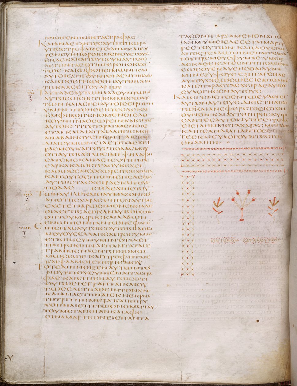 Pyhän Luukkaan evankeliumi, "Codex Alexandrinus" (vellum) tekijältä Greek School