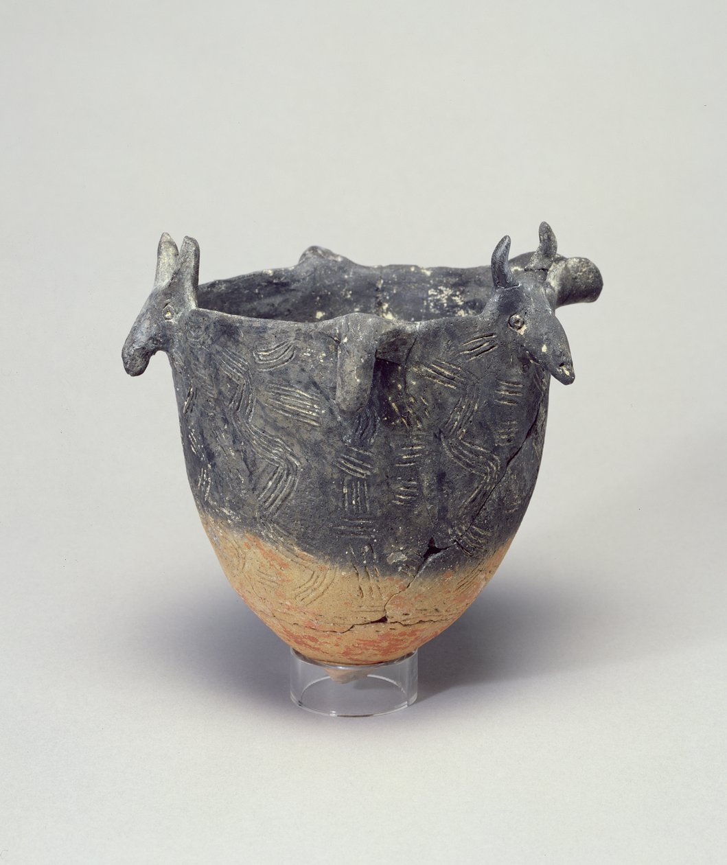 Tulppaani-kulho, häränpäillä, Kypros, 2400-2200 eKr. (savi) tekijältä Greek School