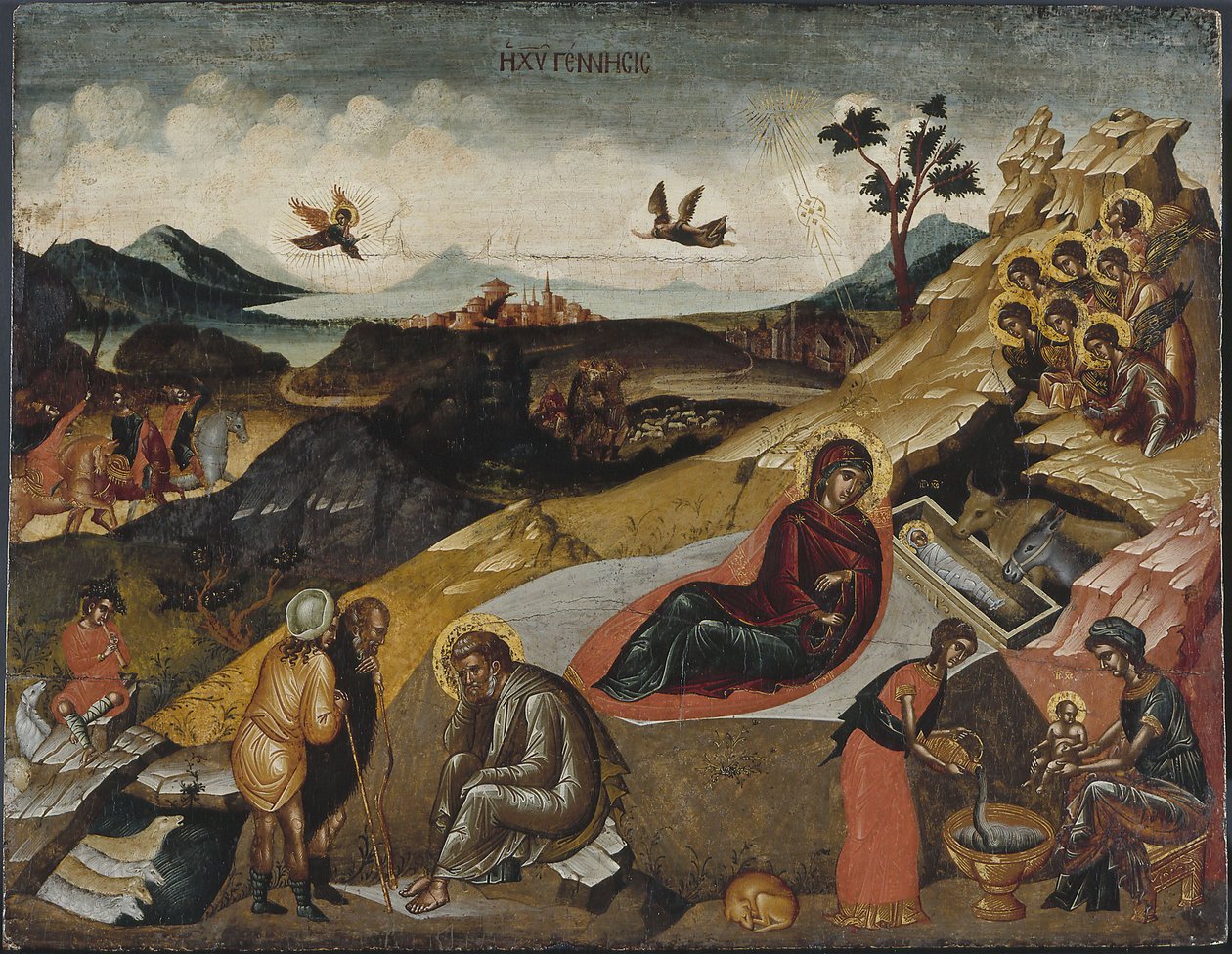 Kristuksen syntymä, n. 1490. tekijältä Greek icon.