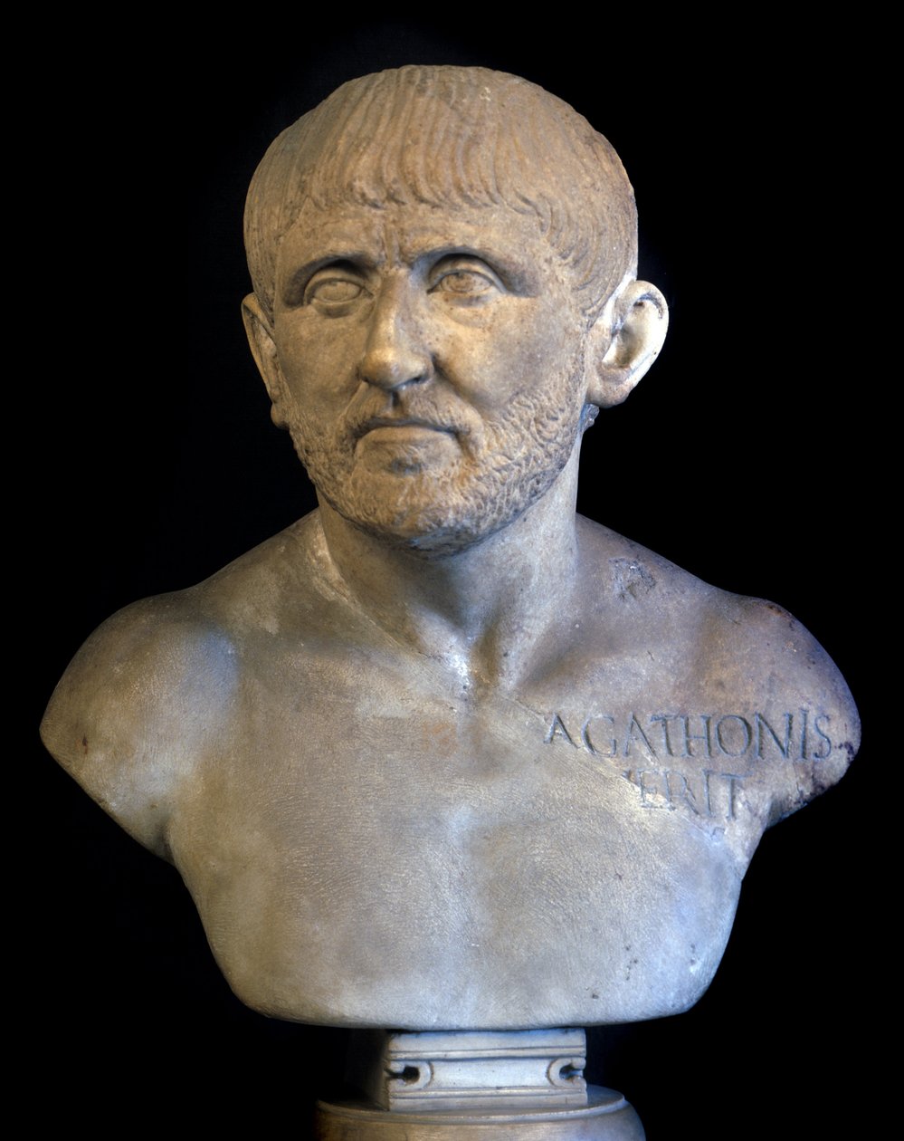 Agathon Ateenalaisen (448-400 eKr.), näytelmäkirjailijan rintakuva. tekijältä Greek or Roman