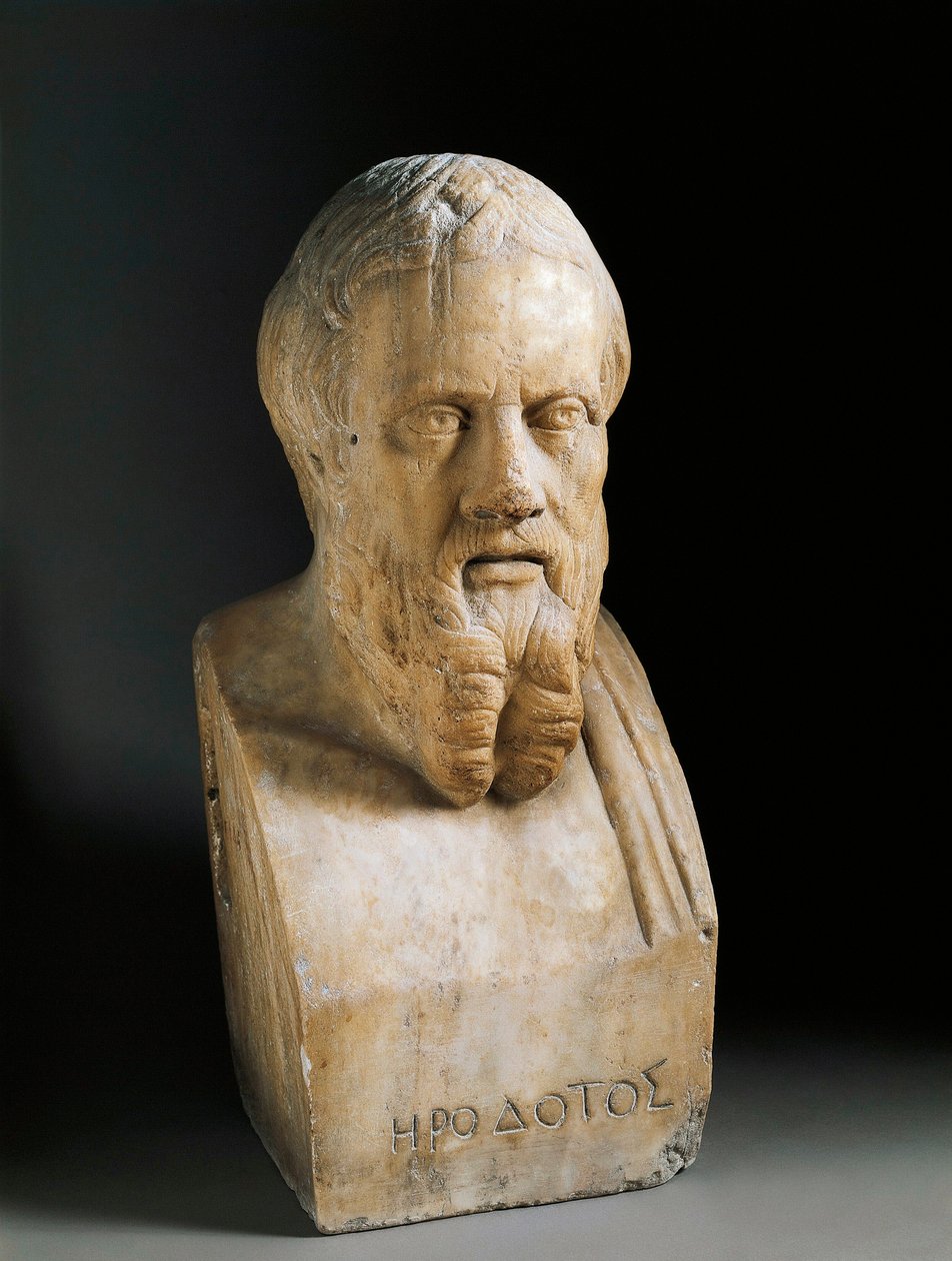 Herodotuksen rintakuva, 4. vuosisadalla eKr. (marmoriveistos) tekijältä Greek or Roman