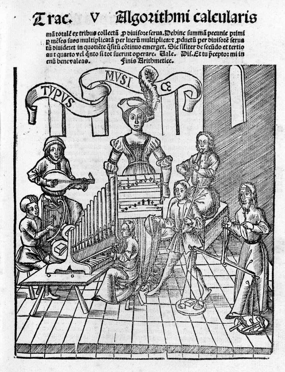 Vapaat taiteet: musiikki - Gregor Reischin (1467-1525) teoksessa ”Philosophical Daisy”. Paali tekijältä Gregor Reisch