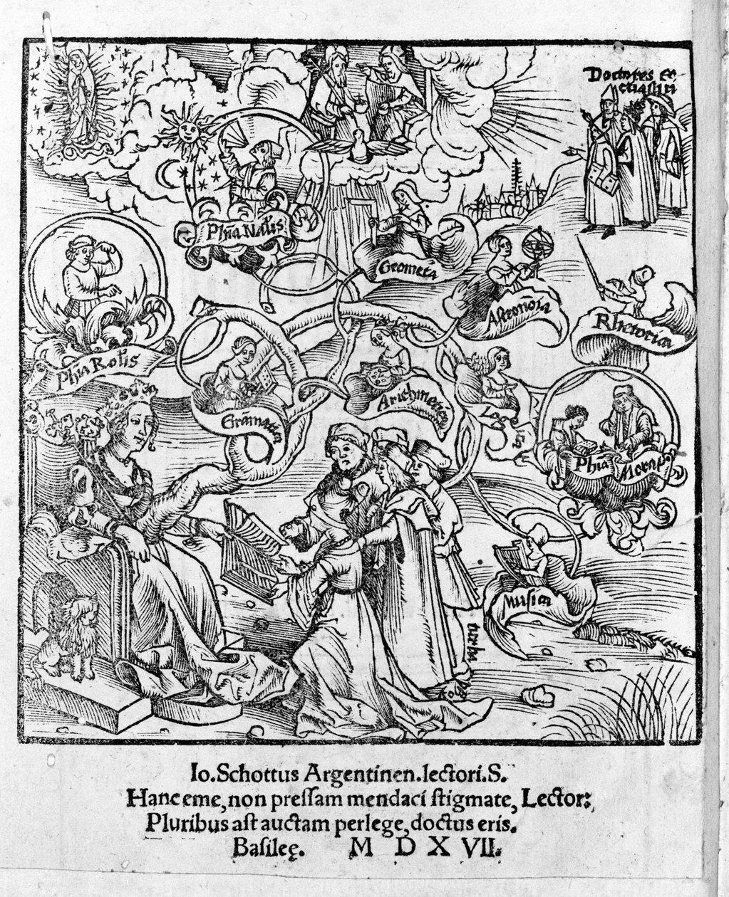 Vapaat taiteet: Trivium ja Quadrivium - Gregor Reischin (1467-1525) "" Margaret Philosophica -kirjassa". Paali tekijältä Gregor Reisch