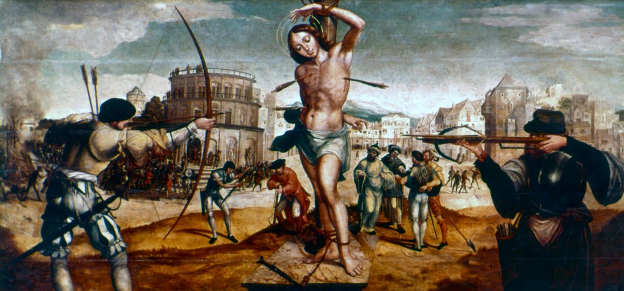 Pyhän Sebastianin marttyyrikuolema, 1500-luku tekijältä Gregorio Lopez