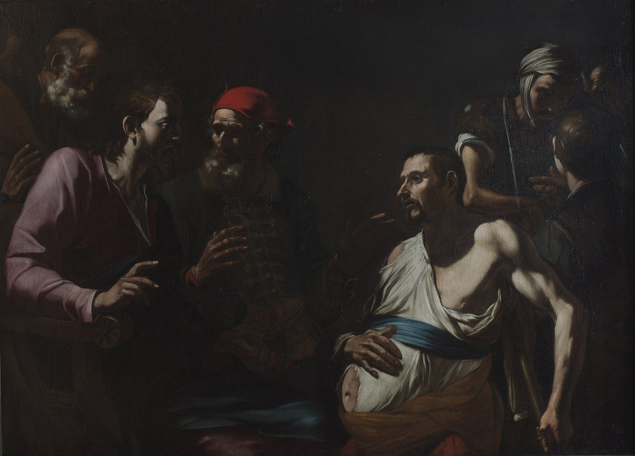Vesitautipotilaan parantaminen, n. 1630. tekijältä Gregorio Preti