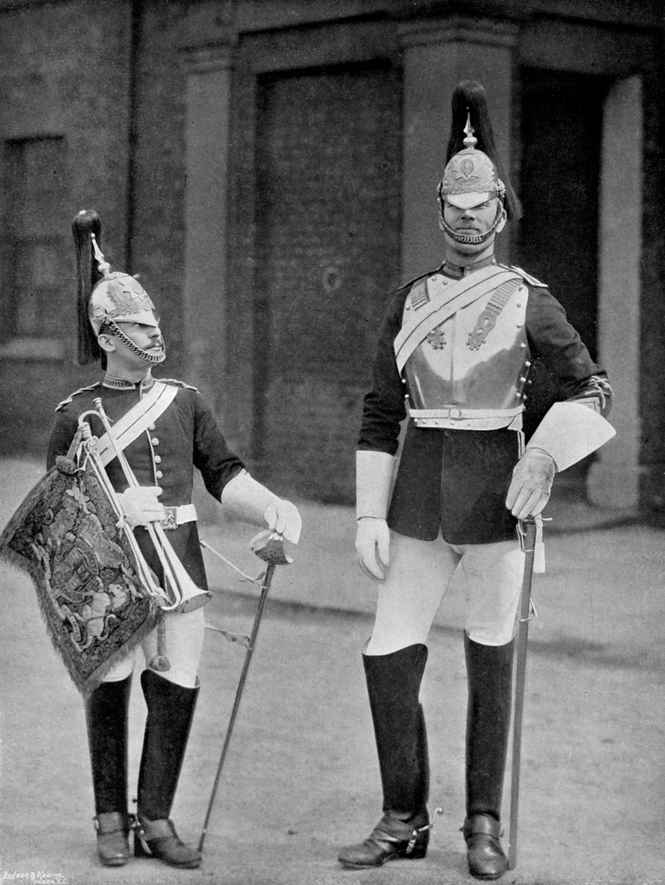 Royal Horse Guardsin sotilas ja trumpetisti, 1896. tekijältä Gregory and Co