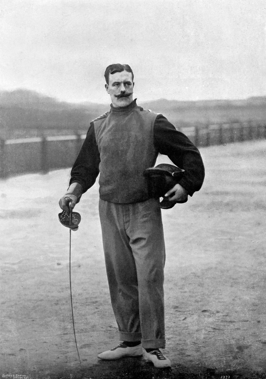Irlannin kuninkaallisen rykmentin kapteeni Walter Edgeworth-Johnstone, Aldershot, Hampshire, 1896. tekijältä Gregory and Co