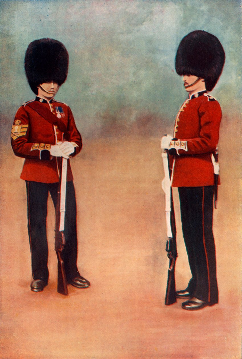 "Värikersantti ja sotamies, Scots Guards", 1900. tekijältä Gregory and Co