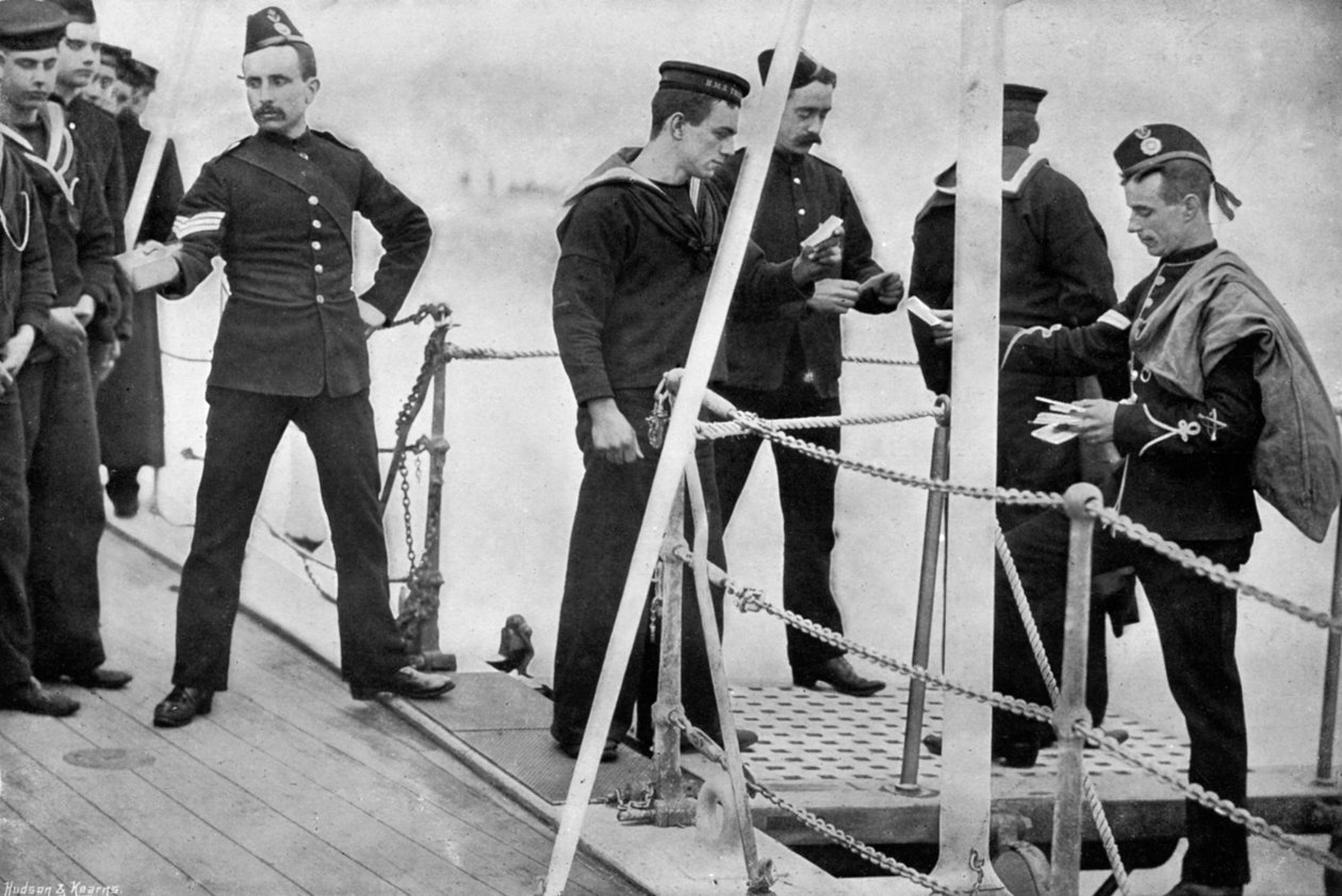 Laivan postimies tulossa laivaan, 1896. tekijältä Gregory and Co
