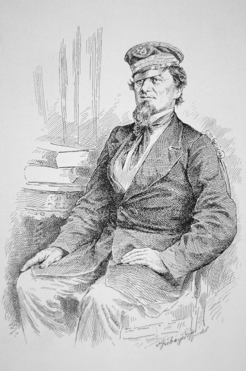 Kapteeni J.N. Maffitt (1819-1886), "Floridan" komentaja (kaiverrus) tekijältä Gribayedoff (after)