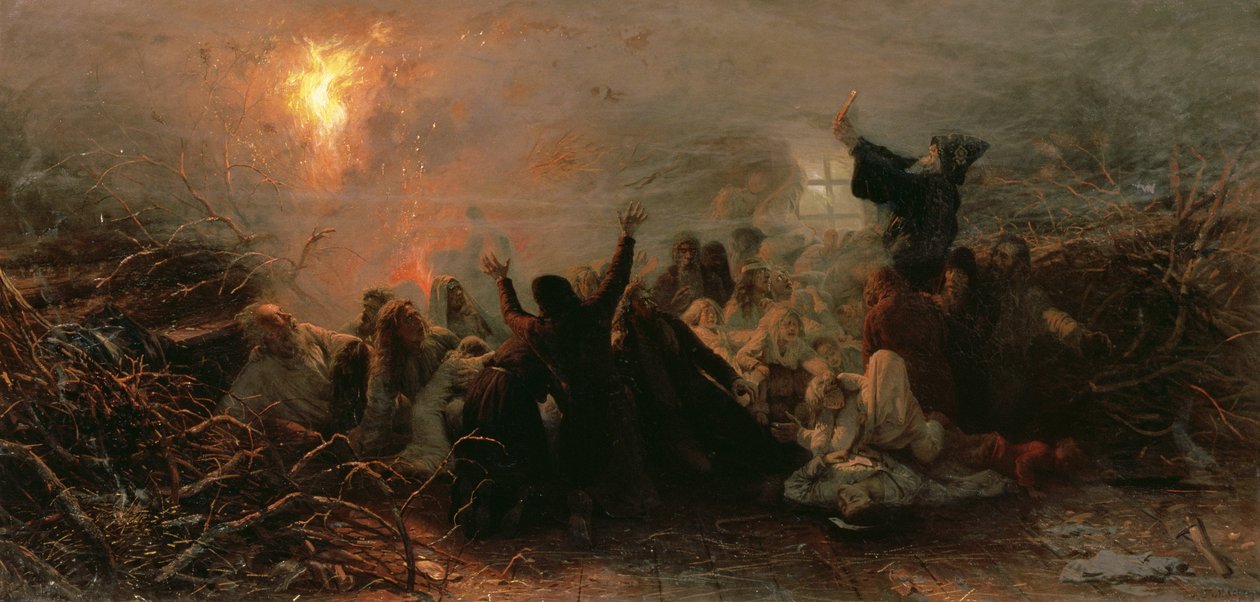 Itsesytytys, 1884 tekijältä Grigori Grigorievich Mjasoedov