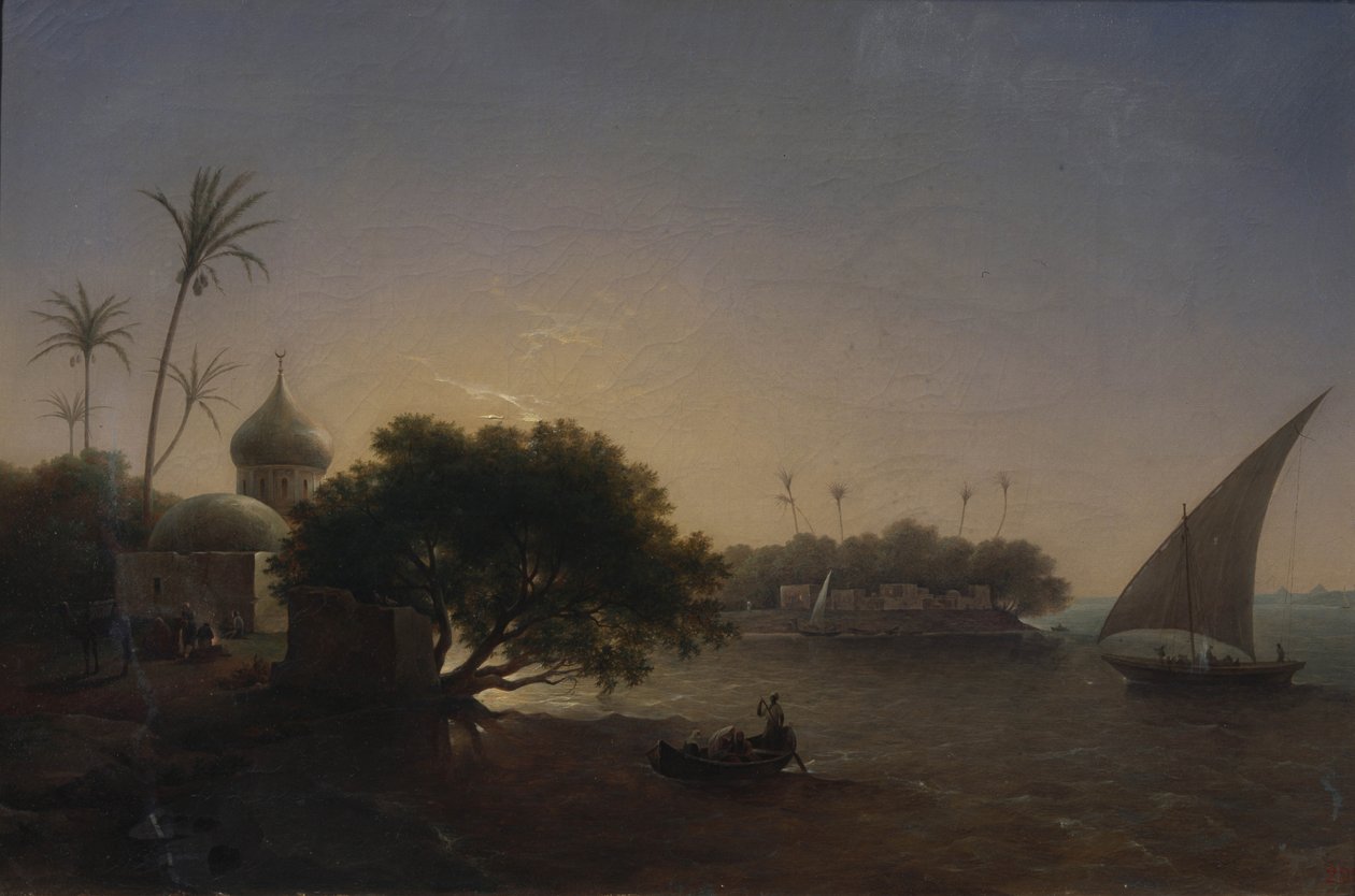 Näkymä Niilille Egyptissä, 1851 tekijältä Grigori Grigorevich Chernetsov