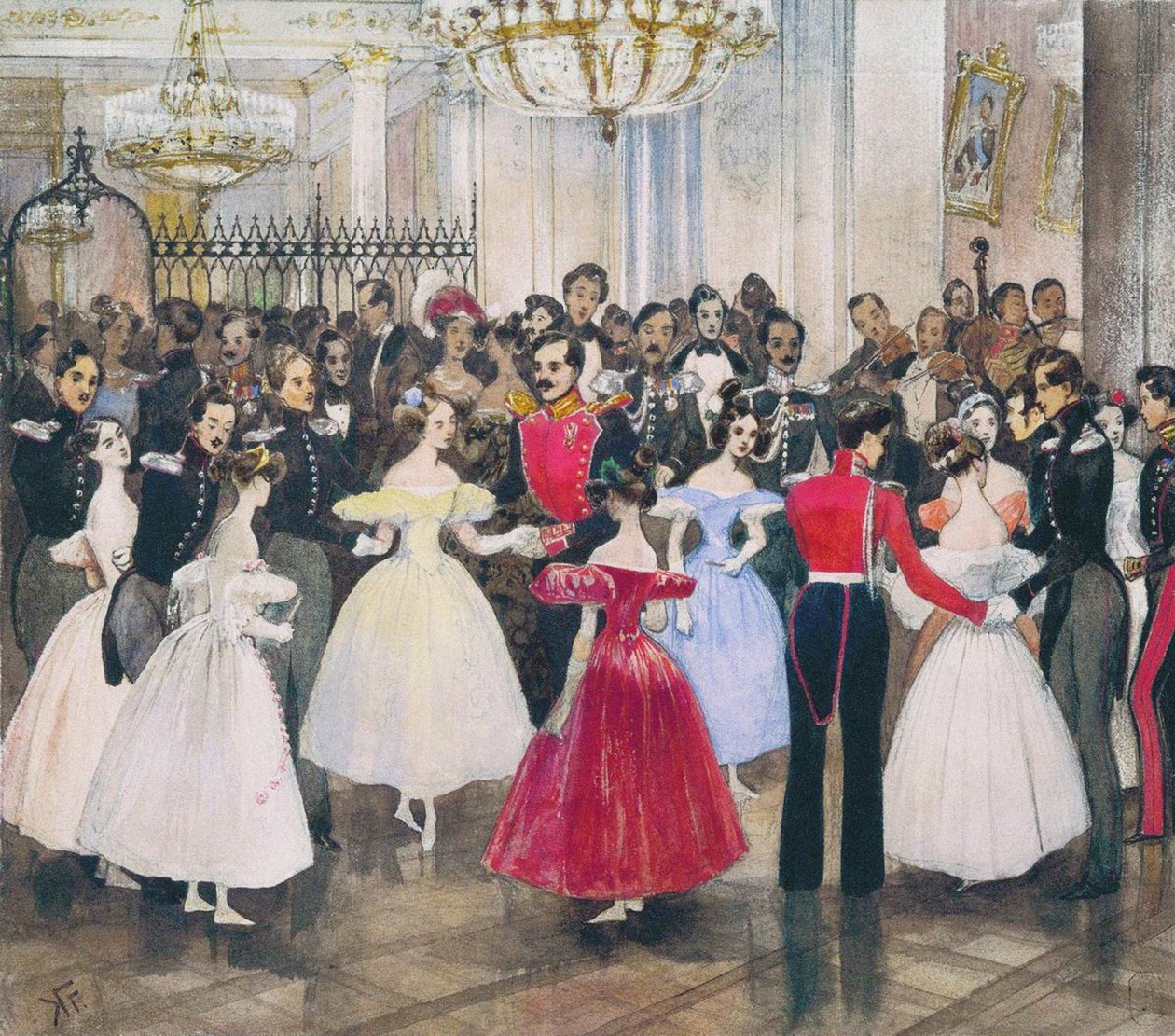 Ball prinsessa Maria Baryatinskajan talossa, 1830-luku tekijältä Grigori Grigorevich Gagarin