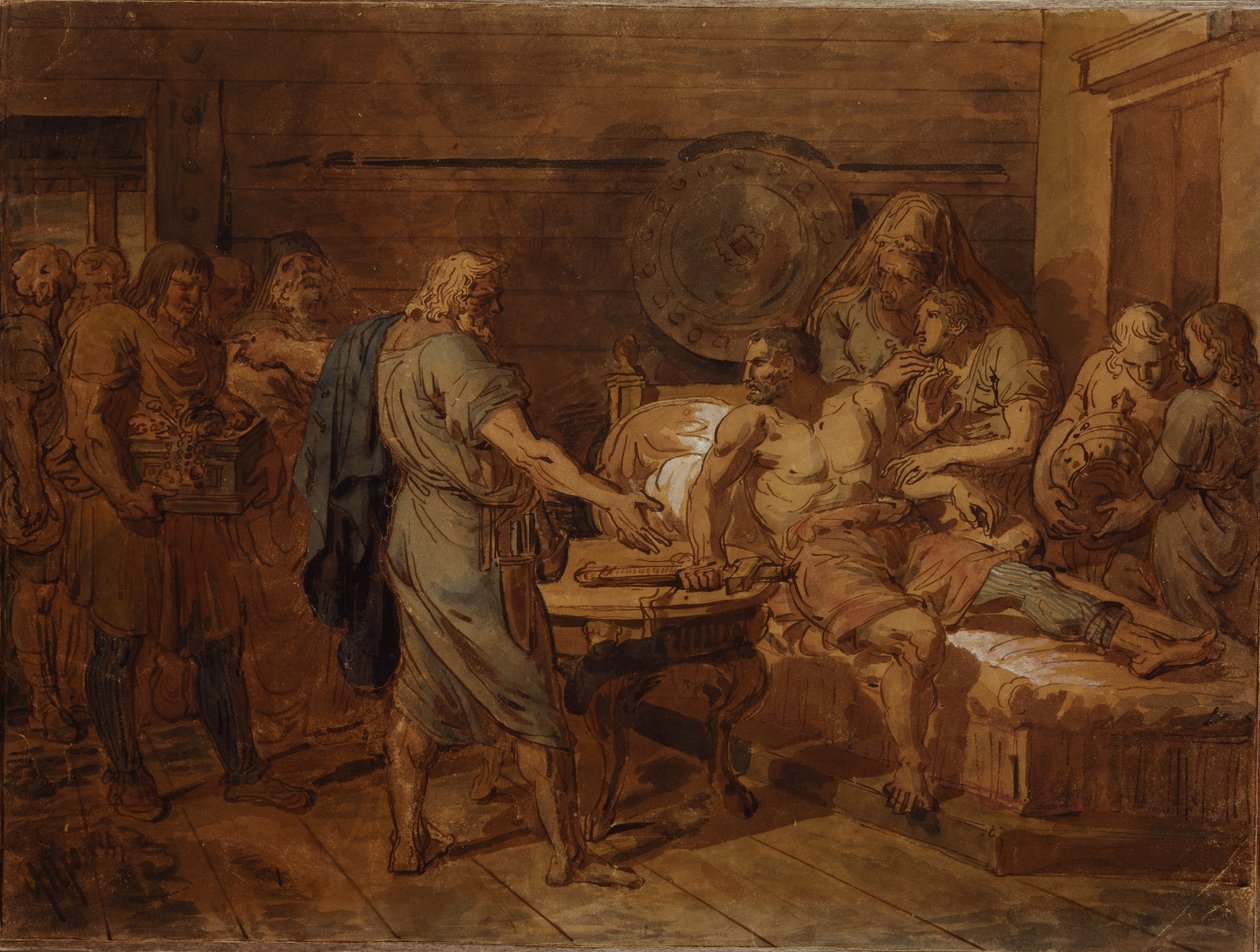 Kuzma Mininin vetoomus prinssi Dmitri Pozharskiin, 1800-luku tekijältä Grigori Ivanovich Ugryumov