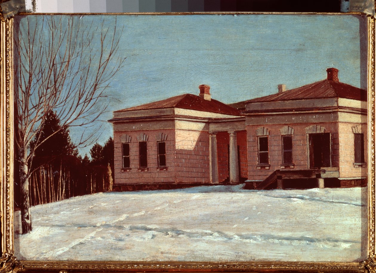 Vue du manoir Milyukov a Ostrovski (Venäjä) - Näkymä Miljukovin kartanolle Ostrovkissa - Peinture de Grigori Vasilyevich Soroka (1823-1863), huile sur toile - Art russe tekijältä Grigori Vasilievich Soroka