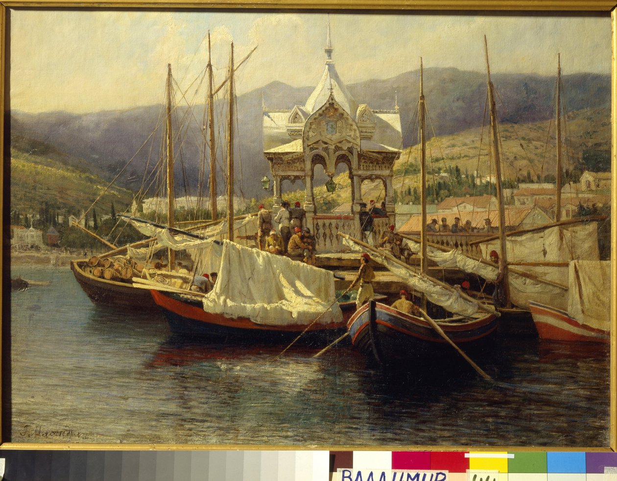 Le Port de Yalta (Ukraina) - Painture de Grigori (Grigory, Grigory) Grigorievich Myasoedov (Myasoedov) (1834-1911), huile sur toile tekijältä Grigoriy Myasoyedov
