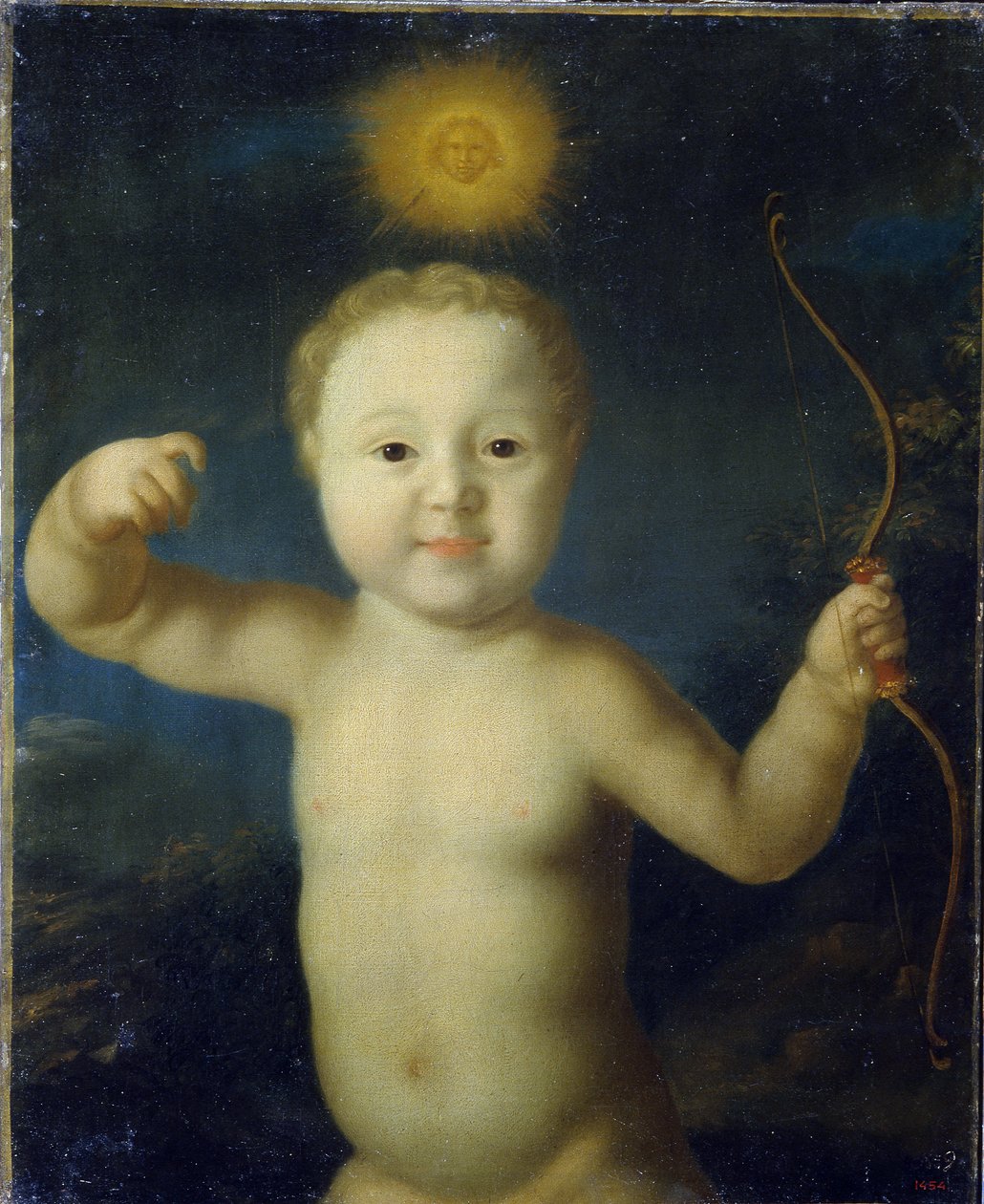 Venäjän Tsarevitš Aleksis Petrovitš (1690-1718) muotokuva. (Venäjän Tsarevitš Aleksei Petrovitšin muotokuva). Kuvaa Eroksessa olevaa vauvaa, joka on alasti pitelemässä jousiaan ja jota aurinko ylittää keskellä yötä. Grigori Dmitrievich Molchanovin maalaus  tekijältä Grigory Dmitriev Molchanov