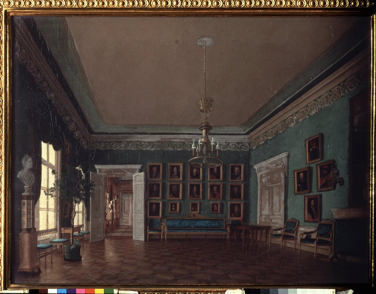 Huoneessa. Grigori Karpovitš Mihailovin (1814-1867) maalaus öljy kankaalle. 1800-luvun venäläinen taide. Valtion Tretjakovin galleria, Moskova. tekijältä Grigory Mikhailov