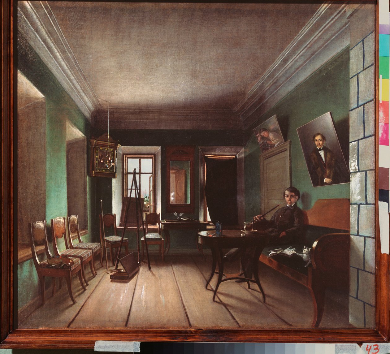 Bykovin talon sisustus - Grigori Vasilyevich Jurovin maalaus (?-1896 jälkeen), öljy kankaalle, noin 1850, venäläistä taidetta tekijältä Grigory Vasilievich Yurov