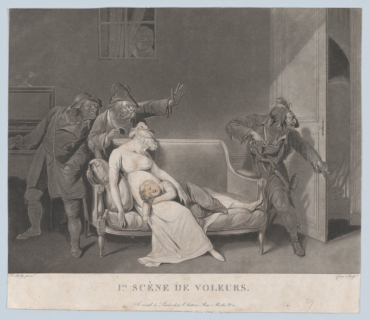 Ensimmäinen varkaiden kohtaus, n. 1805. tekijältä Gror