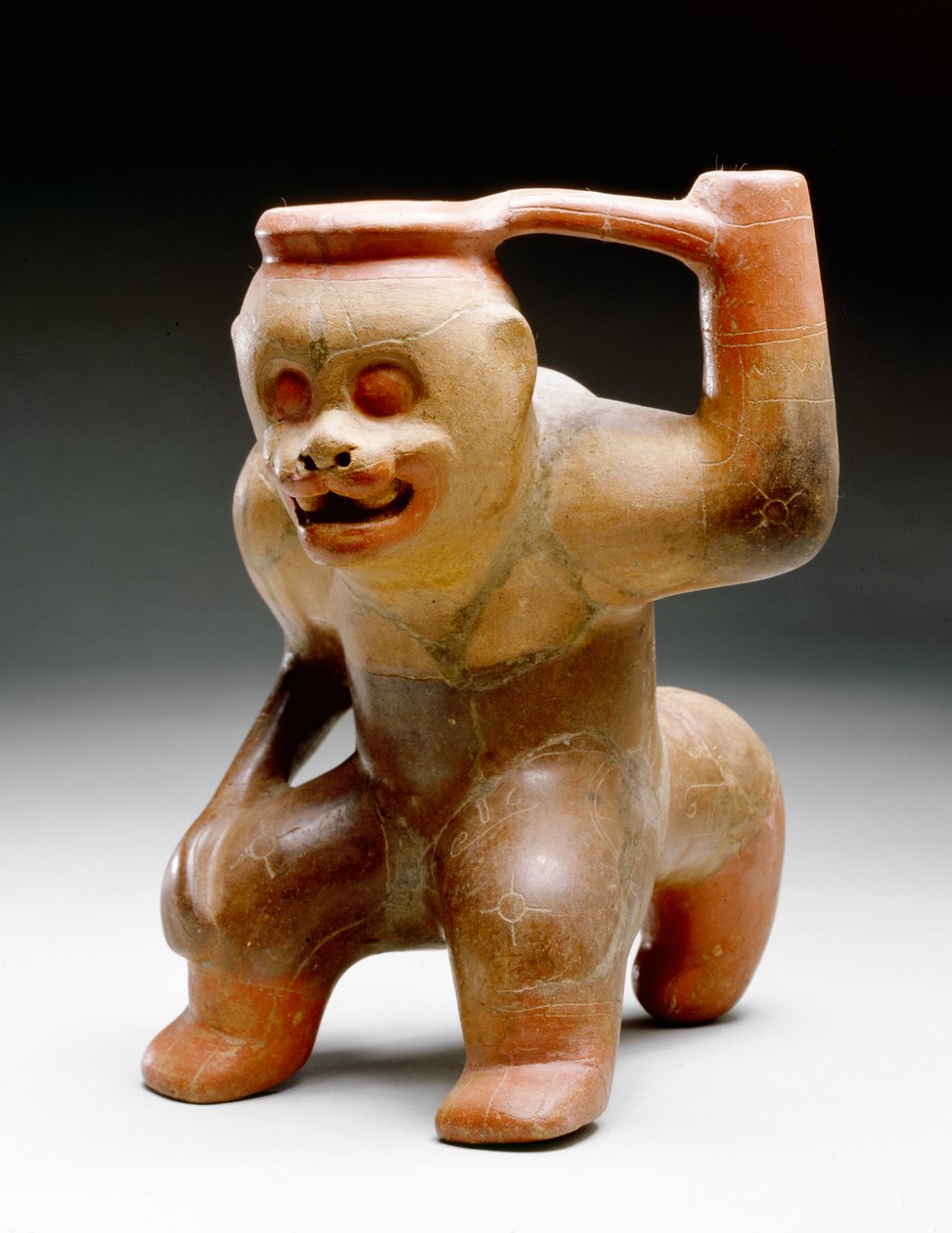 Apinan muotoinen astia, 1-300 (keraaminen) tekijältä Guanacaste Nicoya Culture