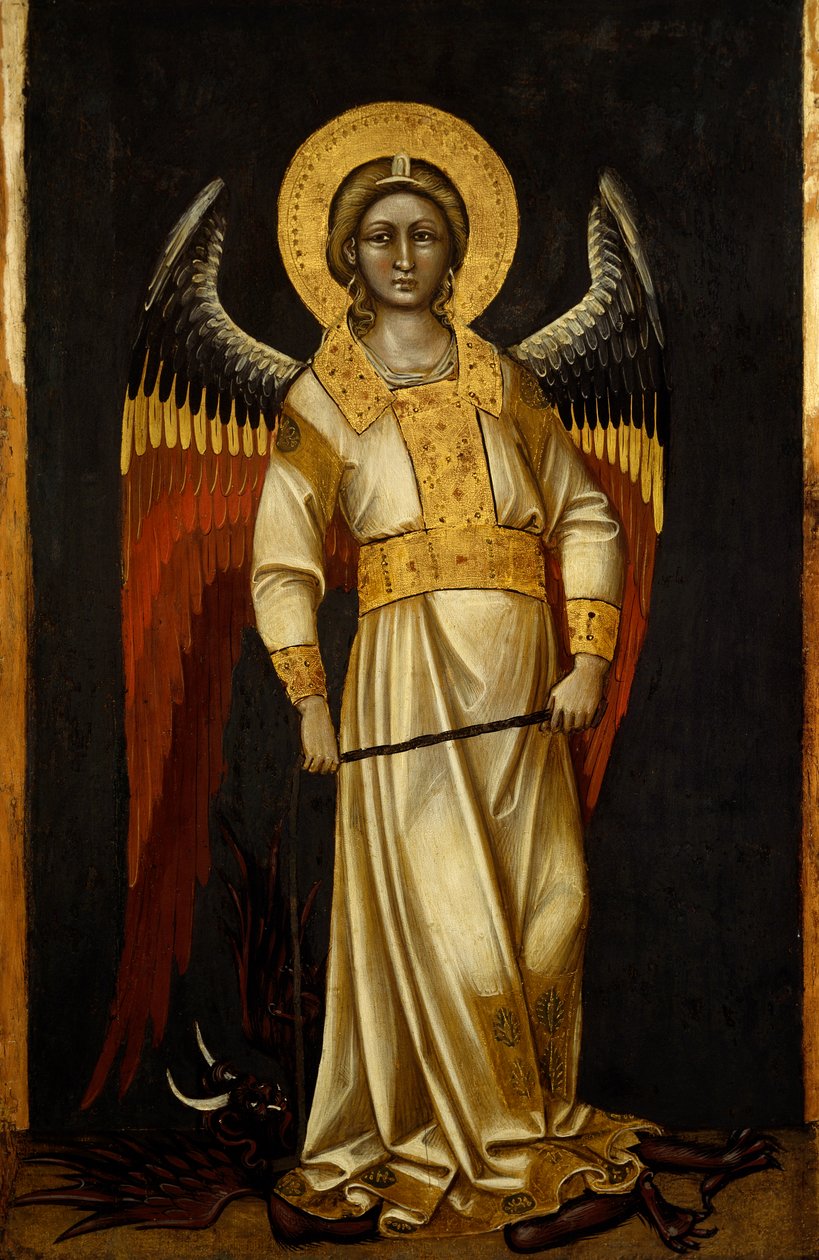 Guarienton enkeli demonilla ketjussa (aktiivinen 1338-1367 tai 1370), tempera paneelissa, noin 1354 tekijältä Guariento di Arpo