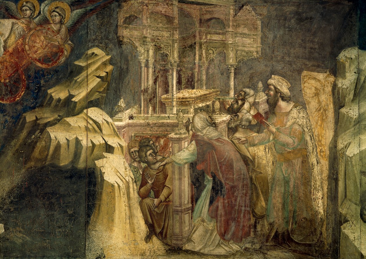 Jakso Vanhasta testamentista, kirjoittanut Guariento di Arpo (aktiivinen 1338 - kuoli 1367 tai 1370), fresko Cappella dei Carraresista, Padovasta, Italiasta. tekijältä Guariento di Arpo