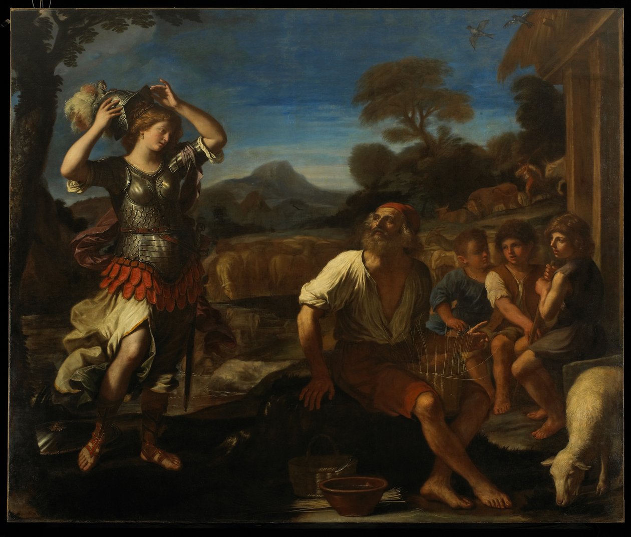 Erminia ja paimenet, 1648 tekijältä Giovanni Francesco Barbieri