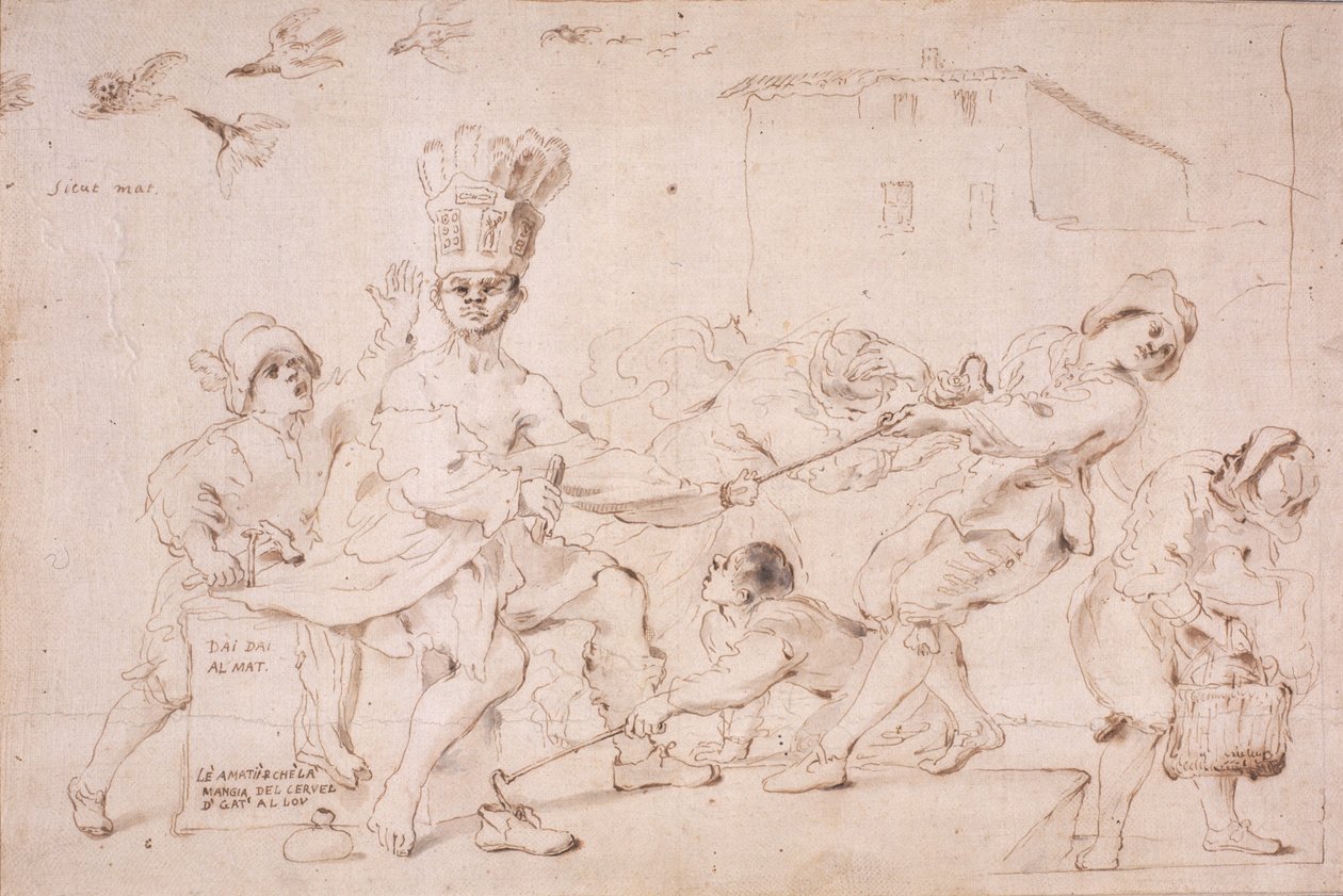 Hahmo Aihe (muste (seepia) paperille (kortille)) tekijältä Giovanni Francesco Barbieri