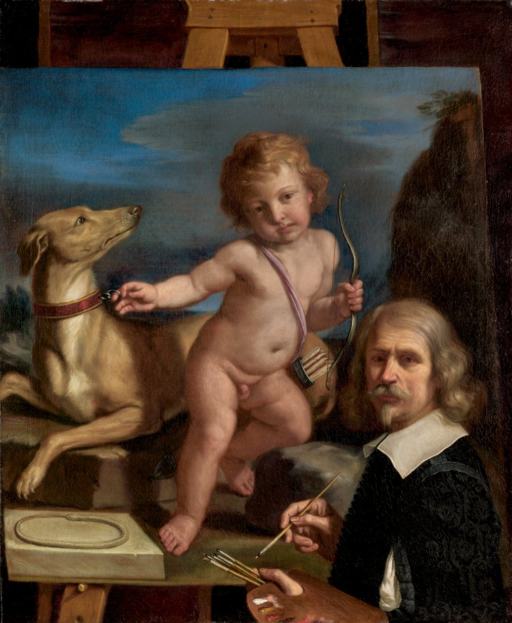 Omakuva ennen panssari Fedelen maalausta, 1655 tekijältä Giovanni Francesco Barbieri