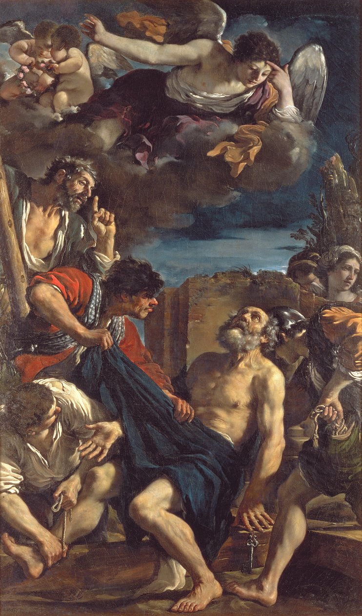 Pyhän Pietarin marttyyrikuolema tekijältä Giovanni Francesco Barbieri