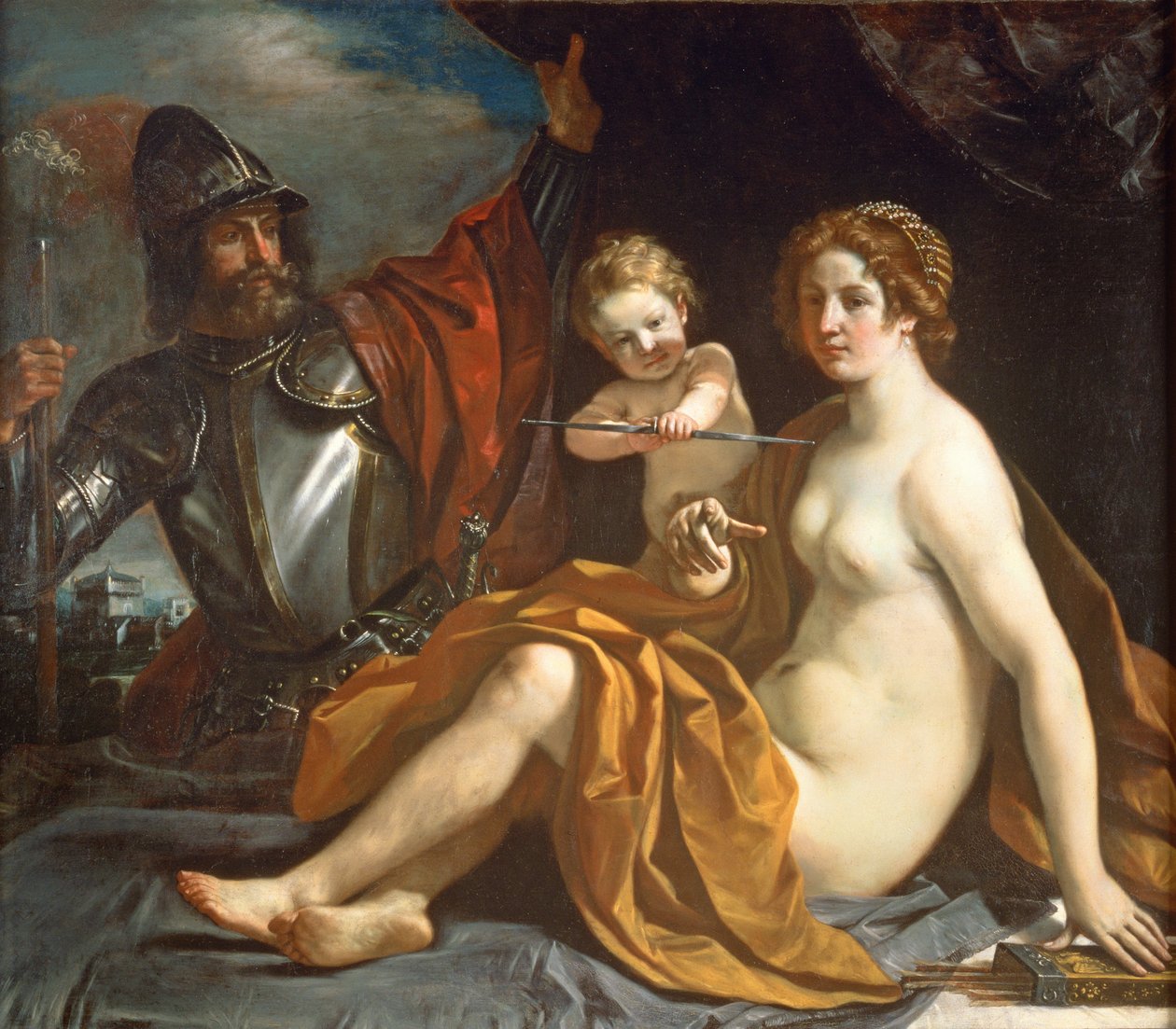 Venus, Mars ja Cupid tekijältä Giovanni Francesco Barbieri