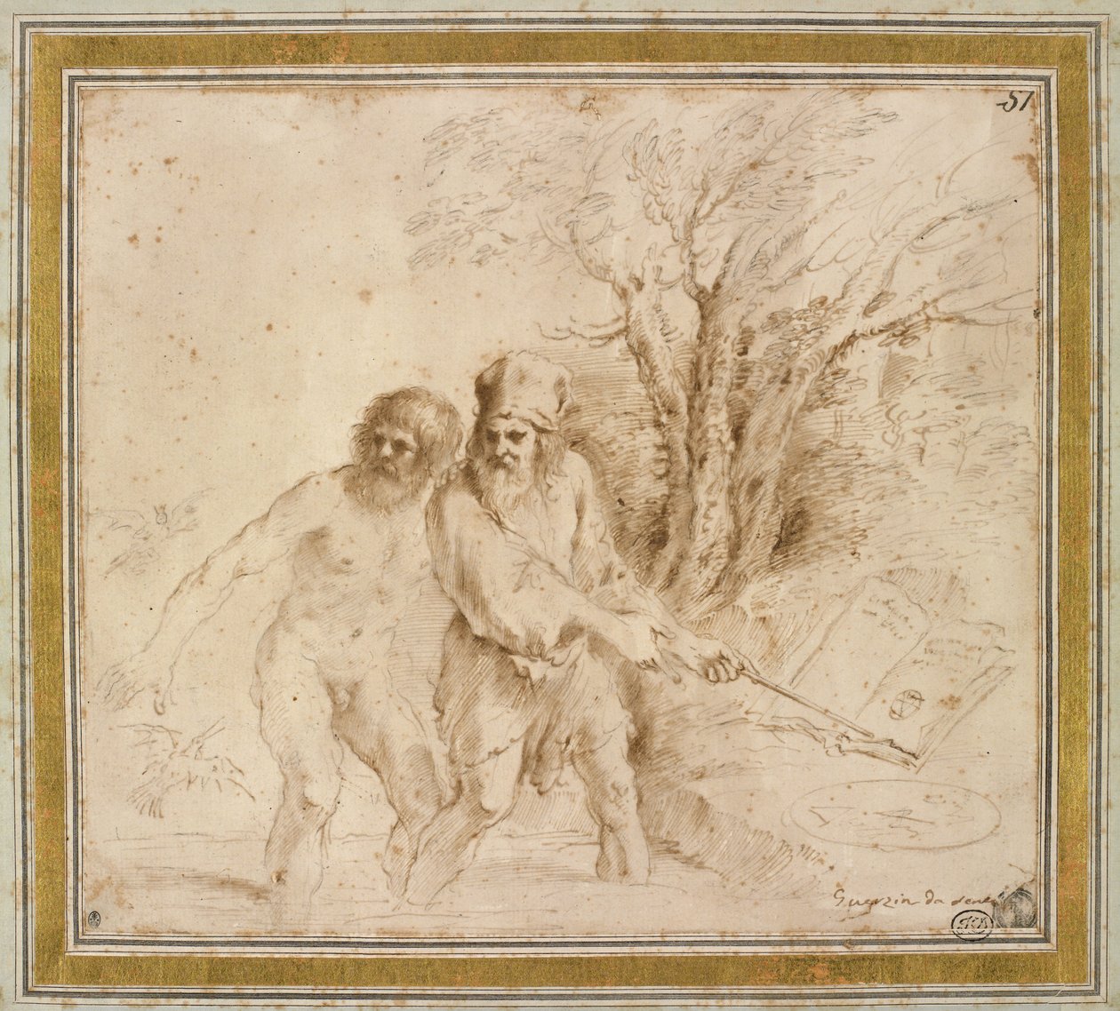 Astrologinen aihe, 1640-luku (rautasakpin muste paperilla) tekijältä Giovanni Francesco Barbieri