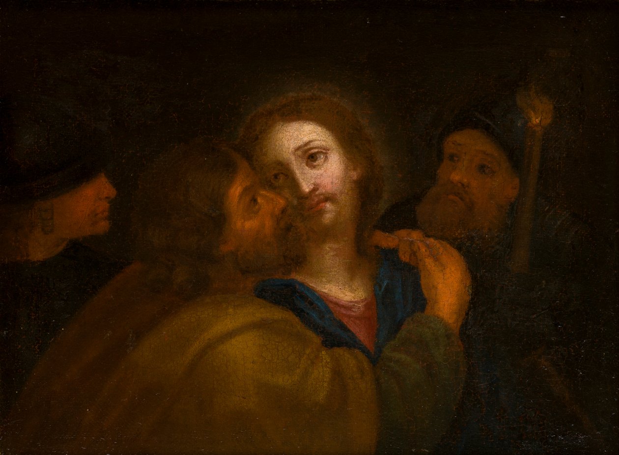 Kristuksen pettäminen, n. 1610-1666 (öljy kankaalle) tekijältä Guercino